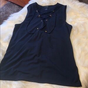 EUC Navy Ann Taylor Factory Tank Top with ties D3